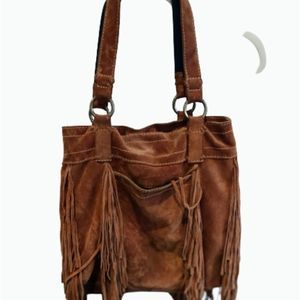 LUCKY BRAND PURSE TASSEL LEATHER BOHO PURSE